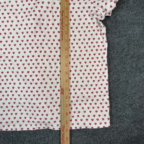 Roller Rabbit 100% Pima Cotton Hearts Polo Pajama Top in Pink Size Medium - Picture 7 of 7
